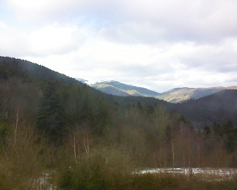 Le petit ballon vu depuis le Domaine Langmatt à Murbach le 10.02.2018 à 14:45 Le petit ballon (Alsace, Vosges) le 10.02.2018 à 14:45