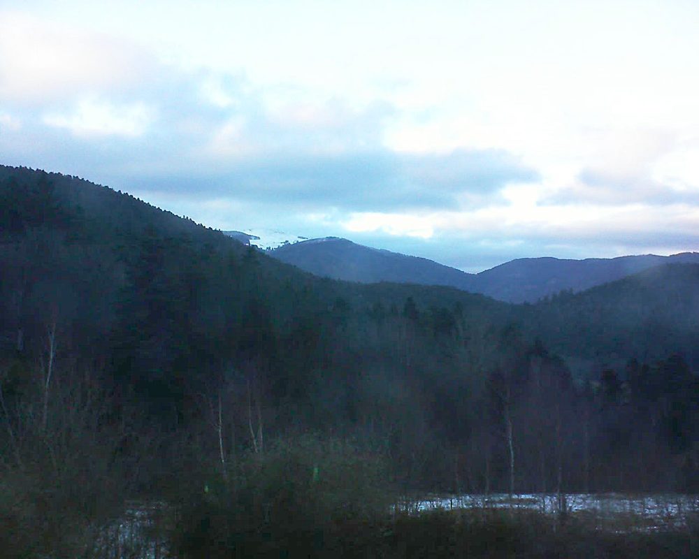 Le petit ballon vu depuis le Domaine Langmatt à Murbach le 10.02.2018 à 17:15 Le petit ballon (Alsace, Vosges) le 10.02.2018 à 17:15