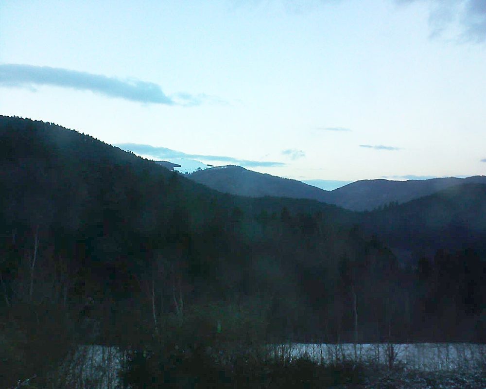 Le petit ballon vu depuis le Domaine Langmatt à Murbach le 12.02.2018 à 17:45 Le petit ballon (Alsace, Vosges) le 12.02.2018 à 17:45