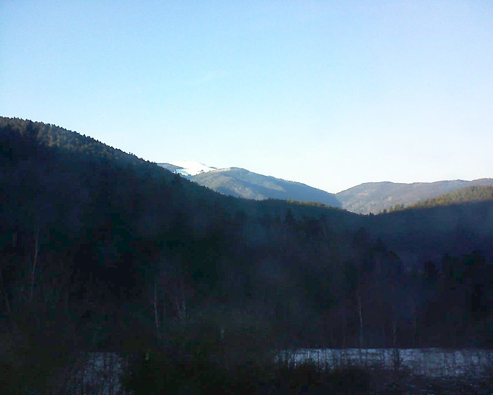 Le petit ballon vu depuis le Domaine Langmatt à Murbach le 13.02.2018 à 16:30 Le petit ballon (Alsace, Vosges) le 13.02.2018 à 16:30