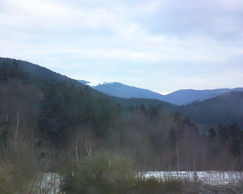 Le petit ballon vu depuis le Domaine Langmatt à Murbach le 14.02.2018 à 08:15 Le petit ballon (Alsace, Vosges) le 14.02.2018 à 08:15