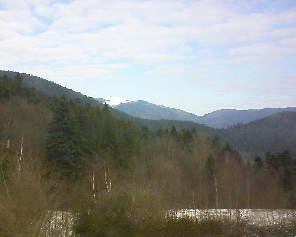 Le petit ballon vu depuis le Domaine Langmatt à Murbach le 14.02.2018 à 11:00 Le petit ballon (Alsace, Vosges) le 14.02.2018 à 11:00