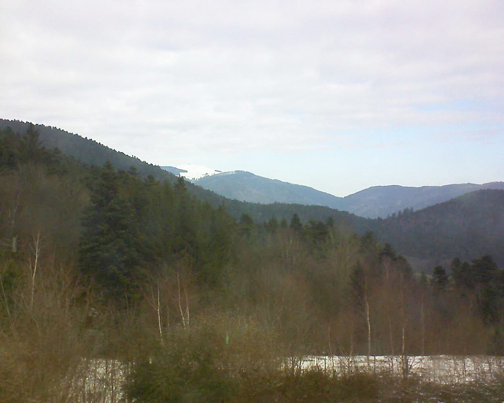 Le petit ballon vu depuis le Domaine Langmatt à Murbach le 14.02.2018 à 11:30 Le petit ballon (Alsace, Vosges) le 14.02.2018 à 11:30