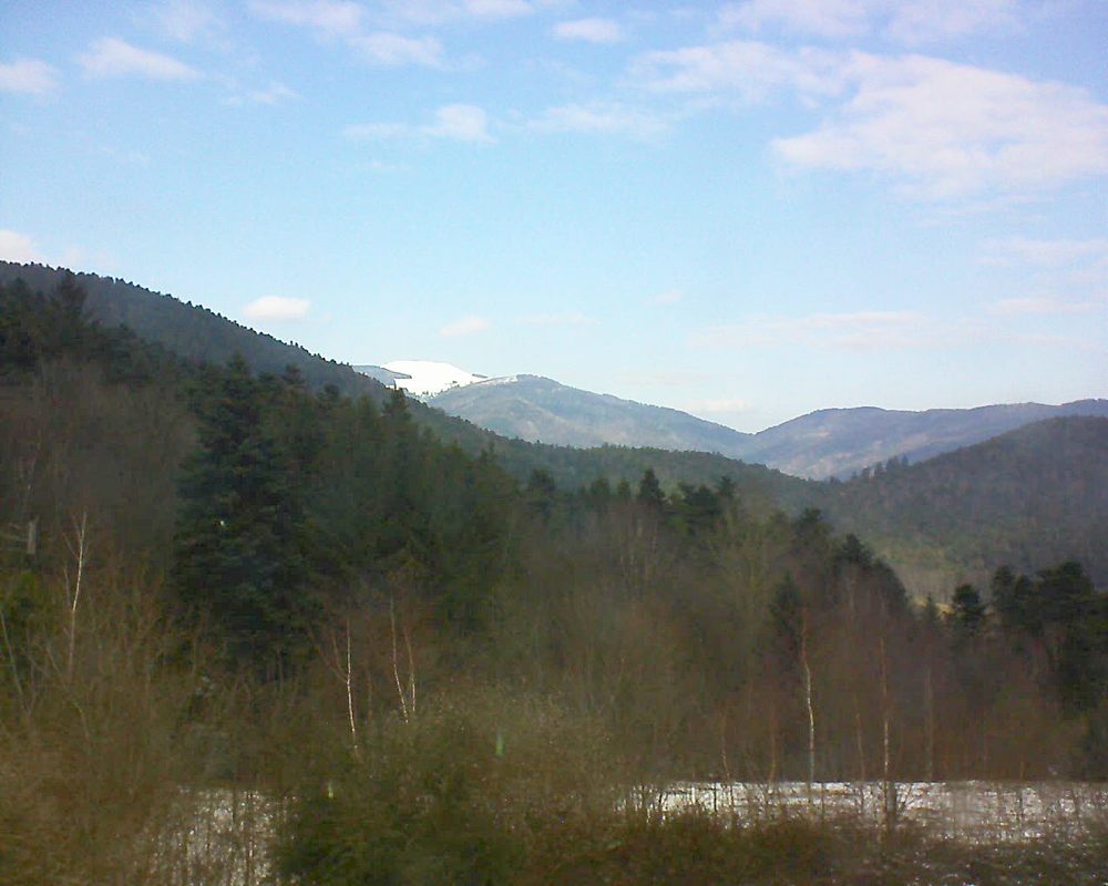 Le petit ballon vu depuis le Domaine Langmatt à Murbach le 14.02.2018 à 13:00 Le petit ballon (Alsace, Vosges) le 14.02.2018 à 13:00