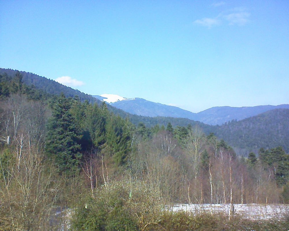 Le petit ballon vu depuis le Domaine Langmatt à Murbach le 14.02.2018 à 13:30 Le petit ballon (Alsace, Vosges) le 14.02.2018 à 13:30