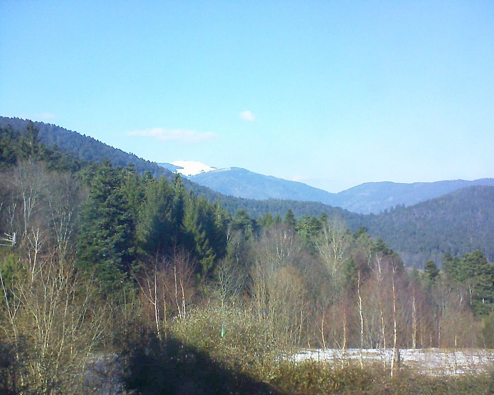 Le petit ballon vu depuis le Domaine Langmatt à Murbach le 14.02.2018 à 14:30 Le petit ballon (Alsace, Vosges) le 14.02.2018 à 14:30