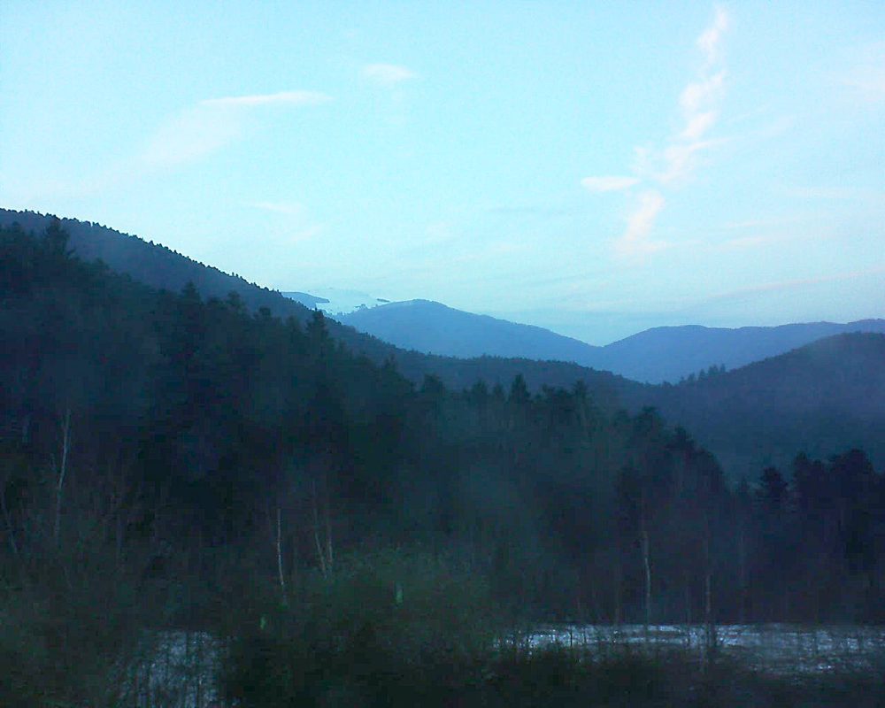 Le petit ballon vu depuis le Domaine Langmatt à Murbach le 14.02.2018 à 17:45 Le petit ballon (Alsace, Vosges) le 14.02.2018 à 17:45
