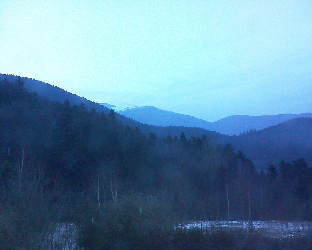 Le petit ballon vu depuis le Domaine Langmatt à Murbach le 14.02.2018 à 18:00 Le petit ballon (Alsace, Vosges) le 14.02.2018 à 18:00
