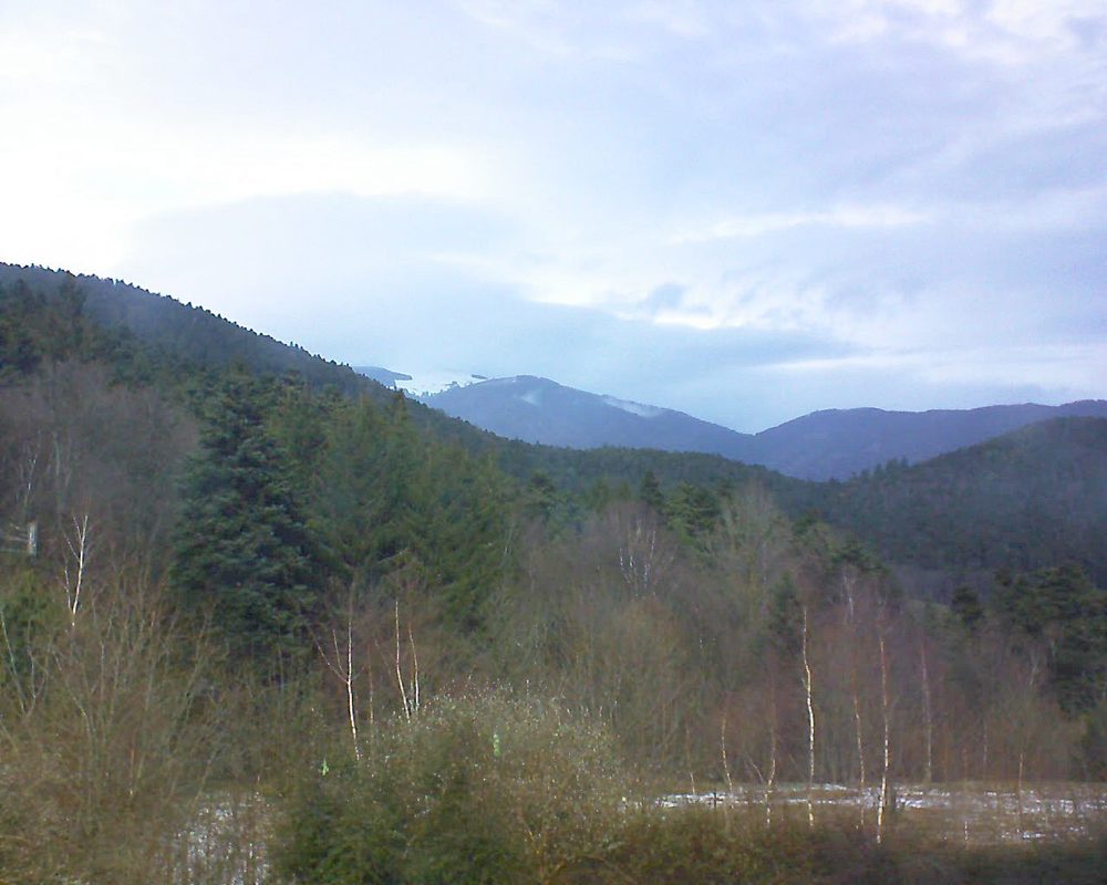Le petit ballon vu depuis le Domaine Langmatt à Murbach le 15.02.2018 à 12:45 Le petit ballon (Alsace, Vosges) le 15.02.2018 à 12:45