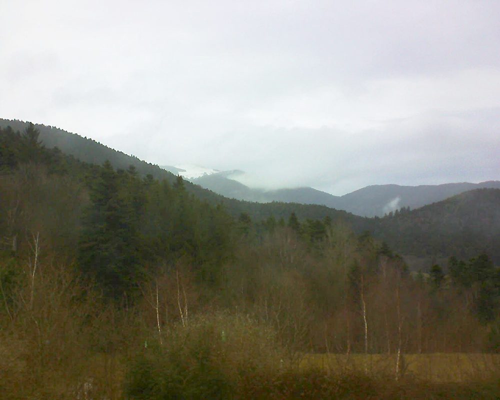 Le petit ballon vu depuis le Domaine Langmatt à Murbach le 15.02.2018 à 15:45 Le petit ballon (Alsace, Vosges) le 15.02.2018 à 15:45