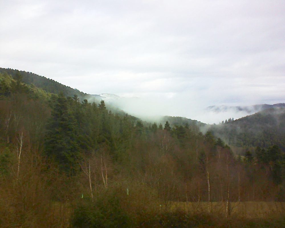 Le petit ballon vu depuis le Domaine Langmatt à Murbach le 16.02.2018 à 09:30 Le petit ballon (Alsace, Vosges) le 16.02.2018 à 09:30