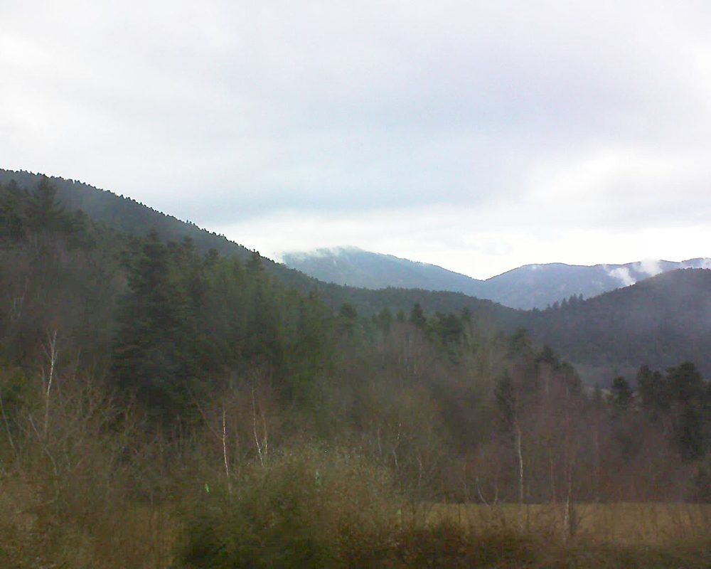 Le petit ballon vu depuis le Domaine Langmatt à Murbach le 16.02.2018 à 16:30 Le petit ballon (Alsace, Vosges) le 16.02.2018 à 16:30