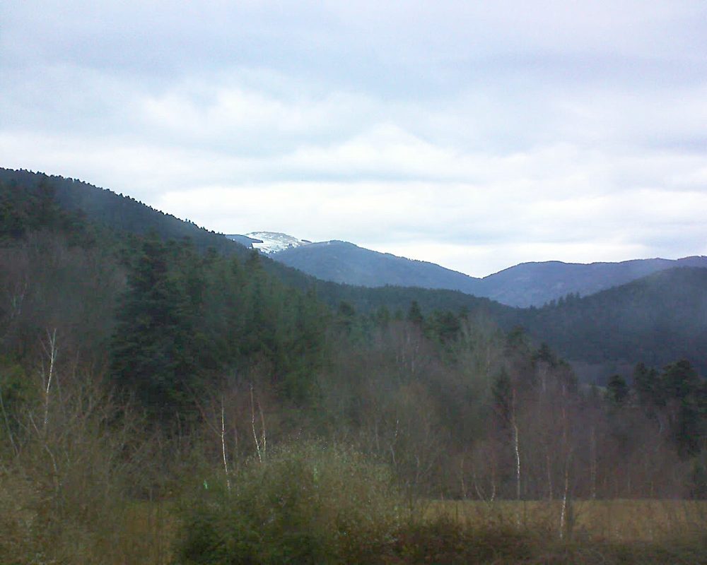 Le petit ballon vu depuis le Domaine Langmatt à Murbach le 16.02.2018 à 17:30 Le petit ballon (Alsace, Vosges) le 16.02.2018 à 17:30