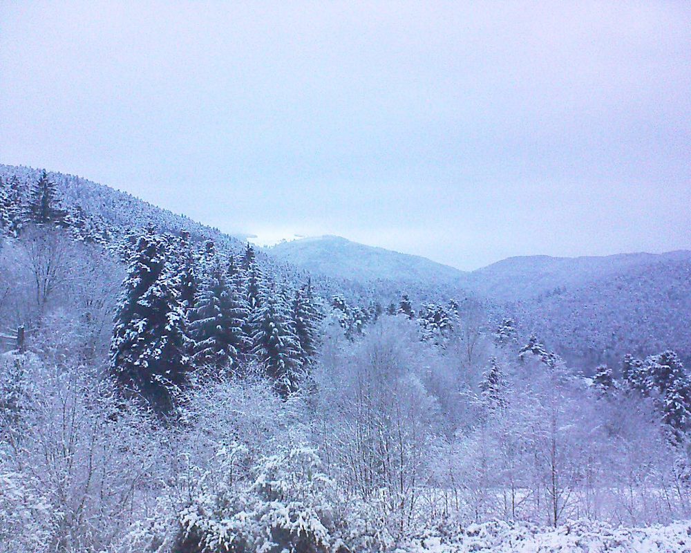 Le petit ballon vu depuis le Domaine Langmatt à Murbach le 19.02.2018 à 07:30 Le petit ballon (Alsace, Vosges) le 19.02.2018 à 07:30