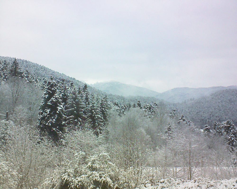 Le petit ballon vu depuis le Domaine Langmatt à Murbach le 19.02.2018 à 09:15 Le petit ballon (Alsace, Vosges) le 19.02.2018 à 09:15