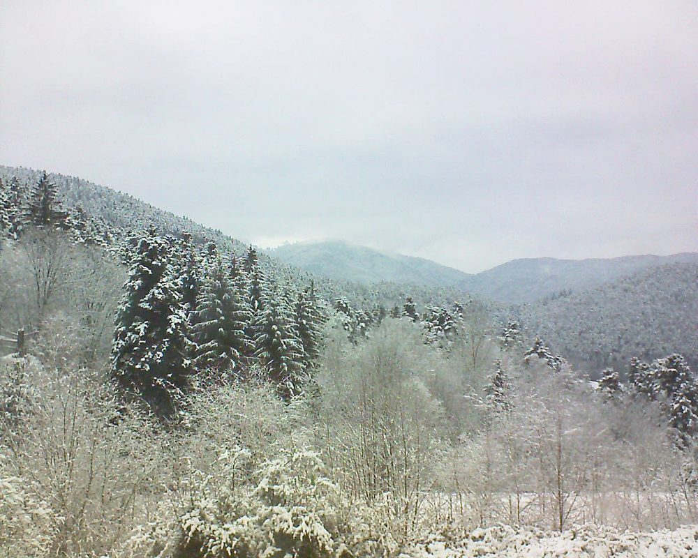 Le petit ballon vu depuis le Domaine Langmatt à Murbach le 19.02.2018 à 09:30 Le petit ballon (Alsace, Vosges) le 19.02.2018 à 09:30