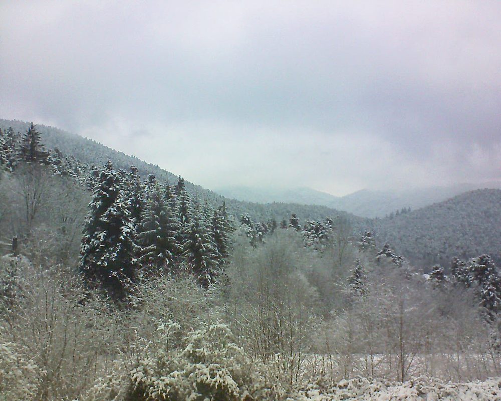Le petit ballon vu depuis le Domaine Langmatt à Murbach le 19.02.2018 à 12:30 Le petit ballon (Alsace, Vosges) le 19.02.2018 à 12:30