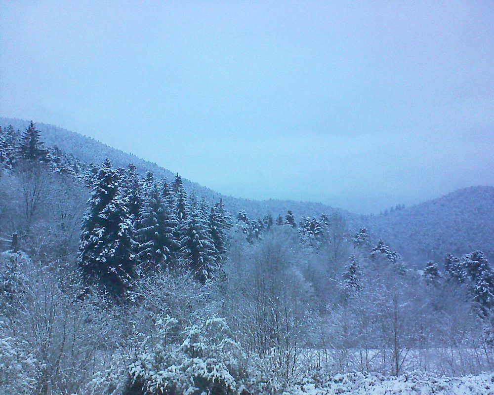 Le petit ballon vu depuis le Domaine Langmatt à Murbach le 19.02.2018 à 17:45 Le petit ballon (Alsace, Vosges) le 19.02.2018 à 17:45
