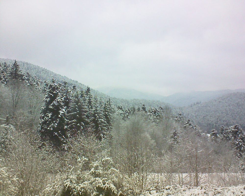 Le petit ballon vu depuis le Domaine Langmatt à Murbach le 20.02.2018 à 10:00 Le petit ballon (Alsace, Vosges) le 20.02.2018 à 10:00