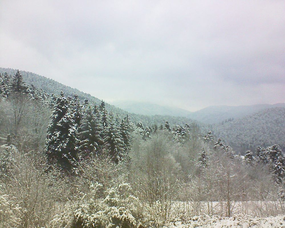 Le petit ballon vu depuis le Domaine Langmatt à Murbach le 20.02.2018 à 10:15 Le petit ballon (Alsace, Vosges) le 20.02.2018 à 10:15