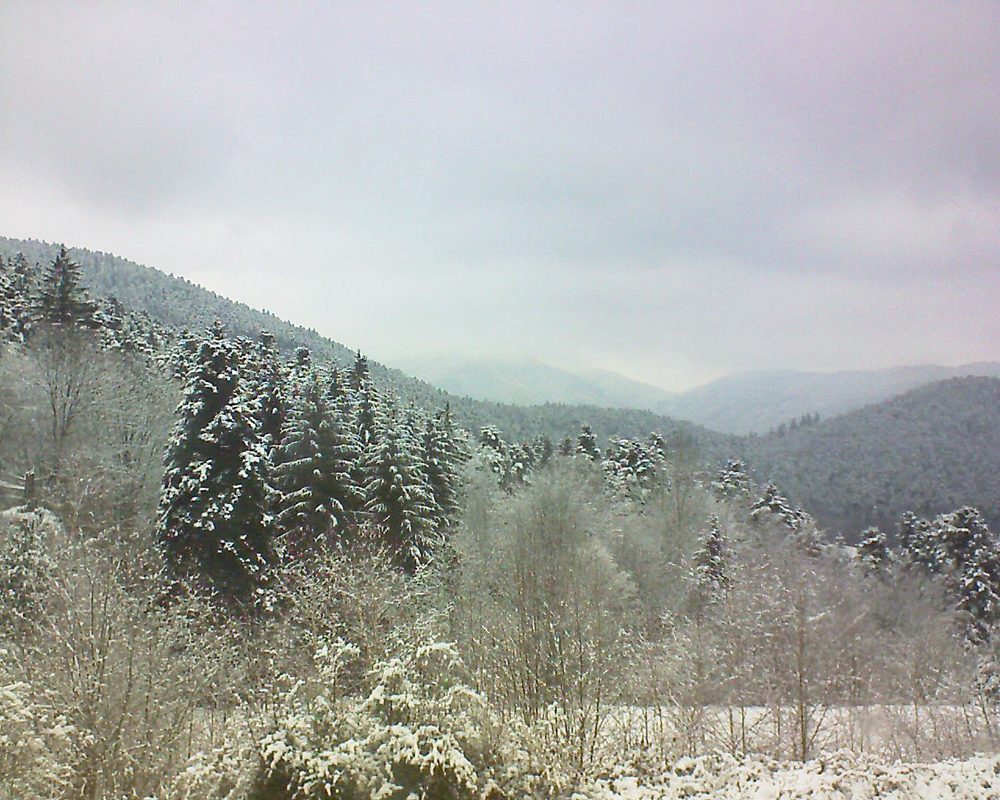 Le petit ballon vu depuis le Domaine Langmatt à Murbach le 20.02.2018 à 10:30 Le petit ballon (Alsace, Vosges) le 20.02.2018 à 10:30
