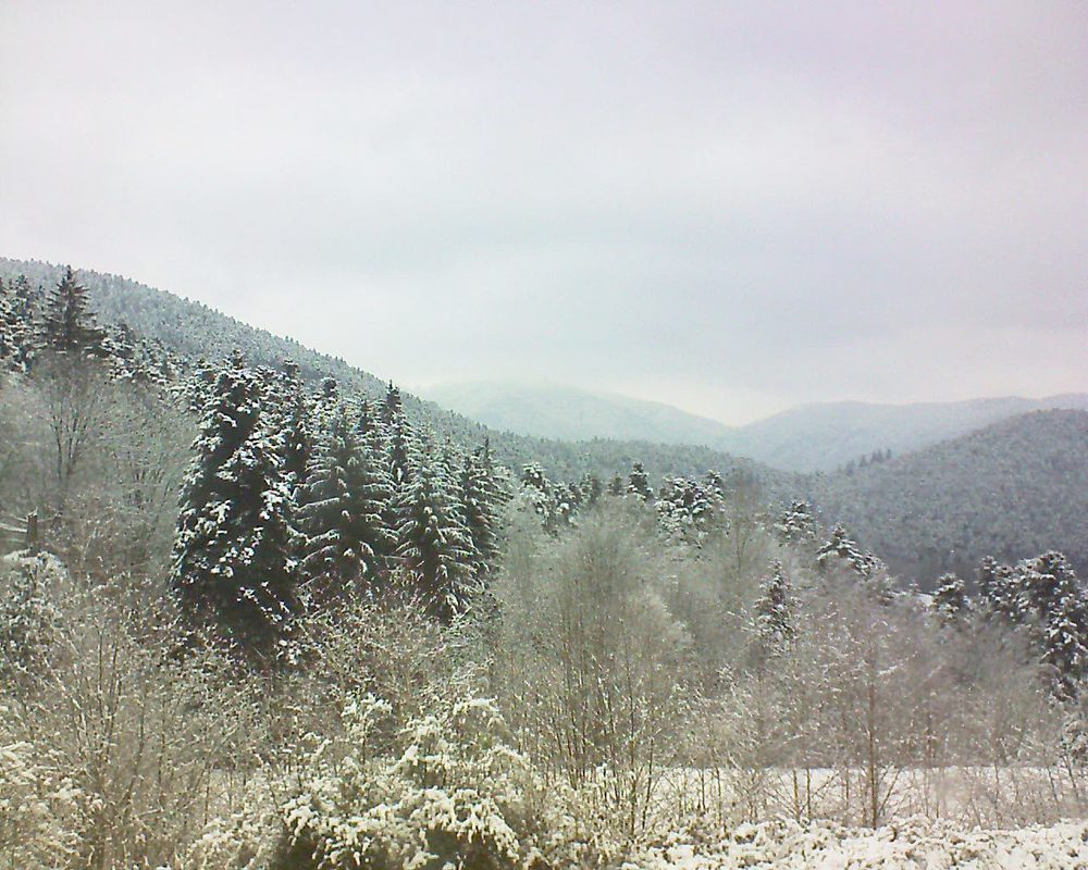 Le petit ballon vu depuis le Domaine Langmatt à Murbach le 20.02.2018 à 10:45 Le petit ballon (Alsace, Vosges) le 20.02.2018 à 10:45