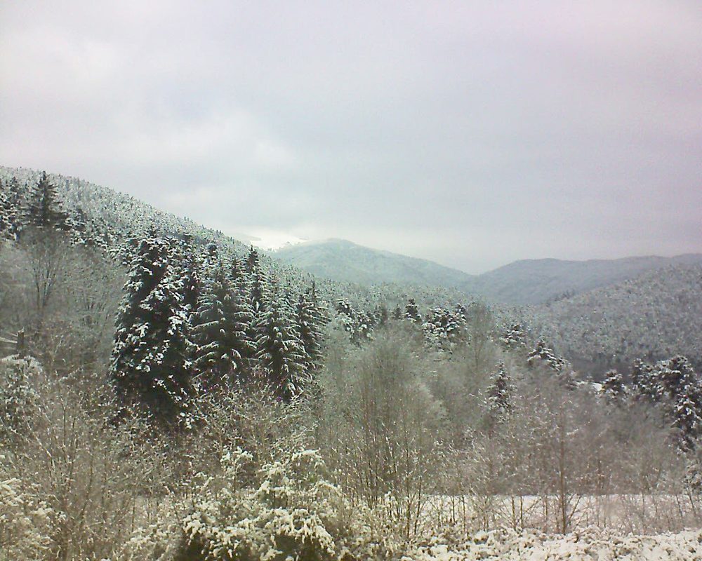 Le petit ballon vu depuis le Domaine Langmatt à Murbach le 20.02.2018 à 12:00 Le petit ballon (Alsace, Vosges) le 20.02.2018 à 12:00