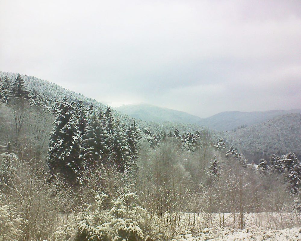 Le petit ballon vu depuis le Domaine Langmatt à Murbach le 20.02.2018 à 13:30 Le petit ballon (Alsace, Vosges) le 20.02.2018 à 13:30