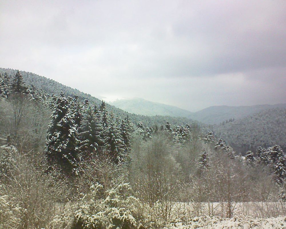 Le petit ballon vu depuis le Domaine Langmatt à Murbach le 20.02.2018 à 13:45 Le petit ballon (Alsace, Vosges) le 20.02.2018 à 13:45