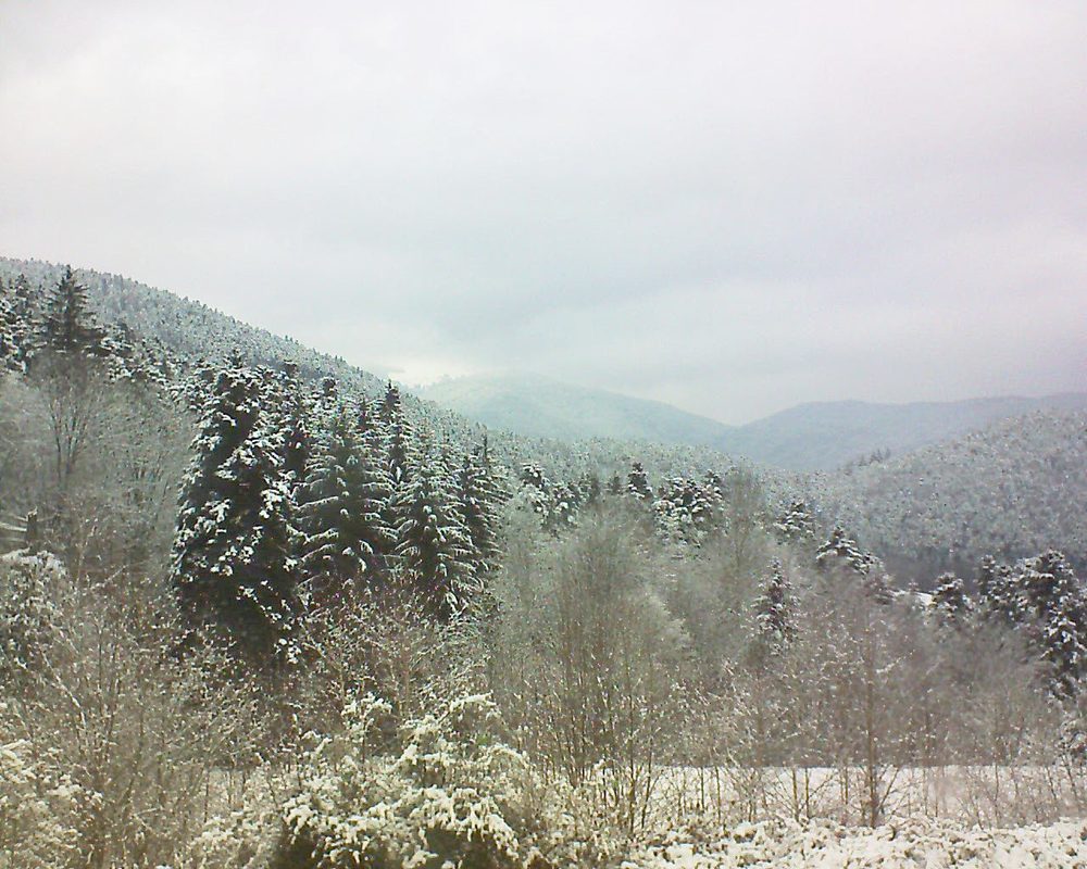 Le petit ballon vu depuis le Domaine Langmatt à Murbach le 20.02.2018 à 14:00 Le petit ballon (Alsace, Vosges) le 20.02.2018 à 14:00