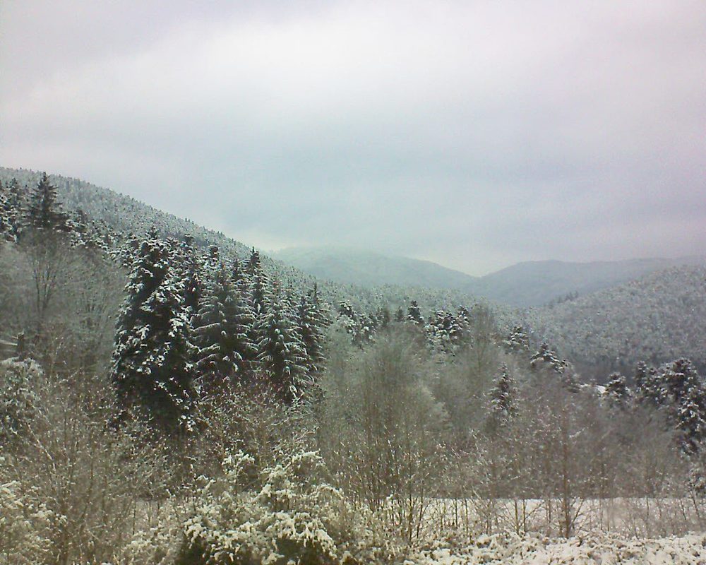 Le petit ballon vu depuis le Domaine Langmatt à Murbach le 20.02.2018 à 14:15 Le petit ballon (Alsace, Vosges) le 20.02.2018 à 14:15