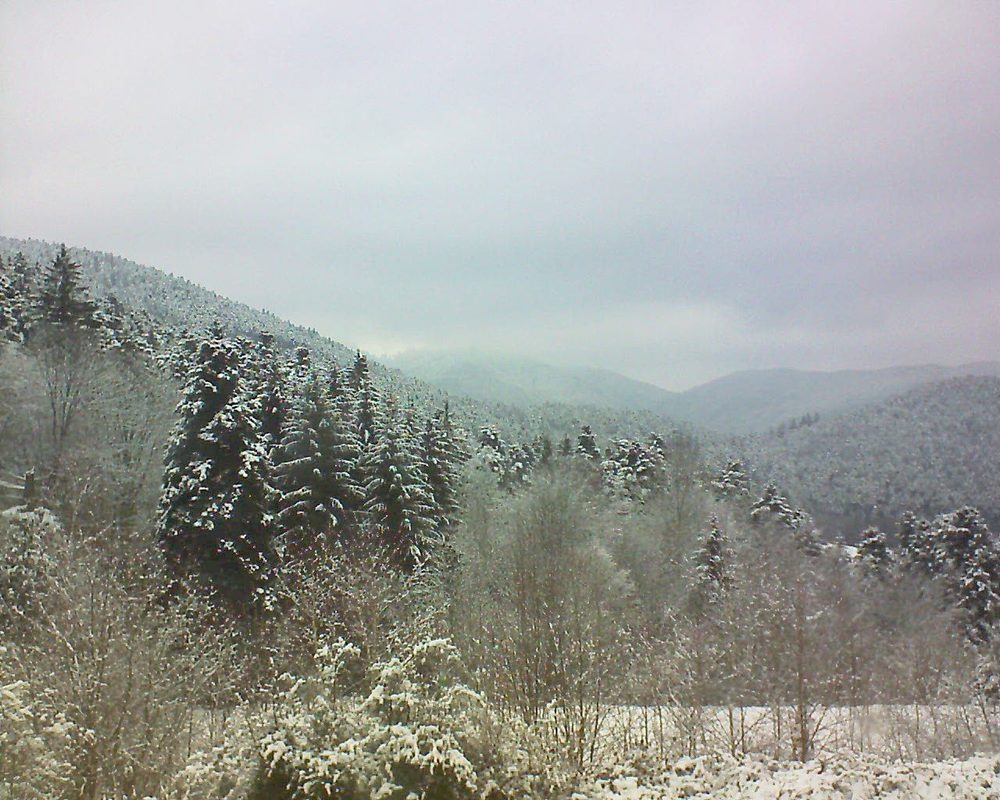 Le petit ballon vu depuis le Domaine Langmatt à Murbach le 20.02.2018 à 14:30 Le petit ballon (Alsace, Vosges) le 20.02.2018 à 14:30