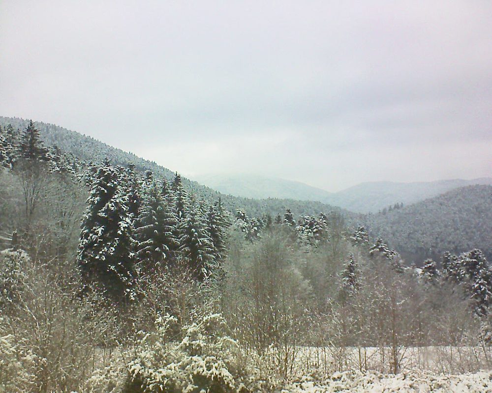 Le petit ballon vu depuis le Domaine Langmatt à Murbach le 20.02.2018 à 14:45 Le petit ballon (Alsace, Vosges) le 20.02.2018 à 14:45