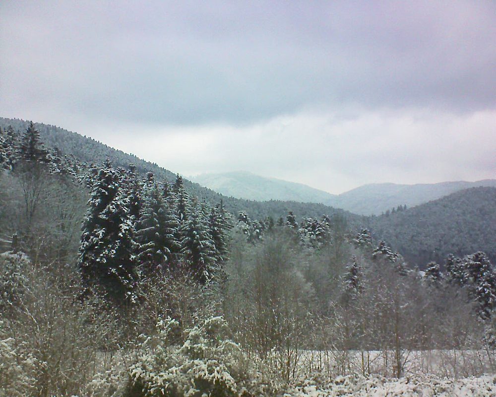 Le petit ballon vu depuis le Domaine Langmatt à Murbach le 20.02.2018 à 15:30 Le petit ballon (Alsace, Vosges) le 20.02.2018 à 15:30