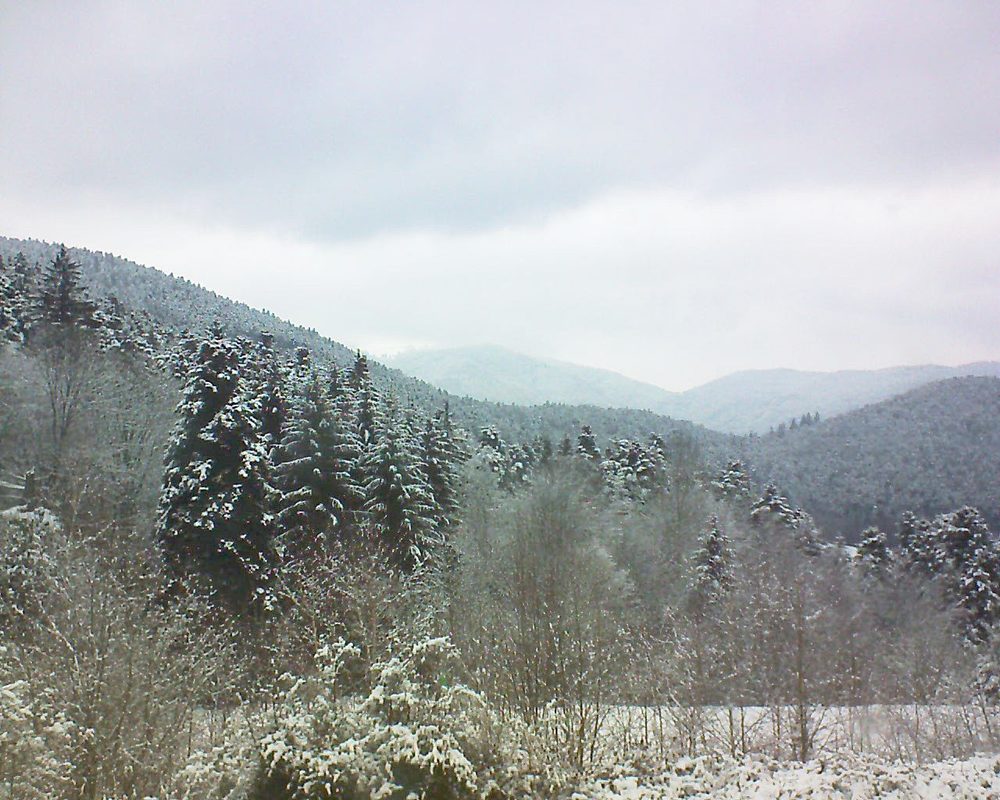 Le petit ballon vu depuis le Domaine Langmatt à Murbach le 20.02.2018 à 15:45 Le petit ballon (Alsace, Vosges) le 20.02.2018 à 15:45