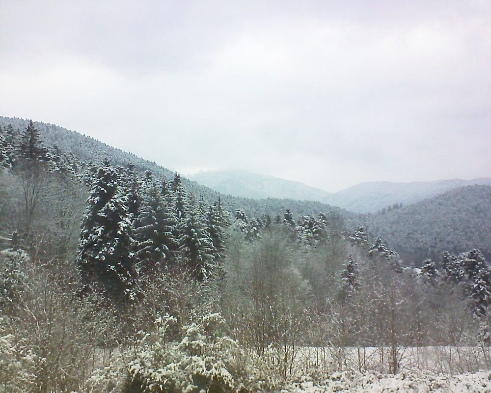 Le petit ballon vu depuis le Domaine Langmatt à Murbach le 20.02.2018 à 16:00 Le petit ballon (Alsace, Vosges) le 20.02.2018 à 16:00