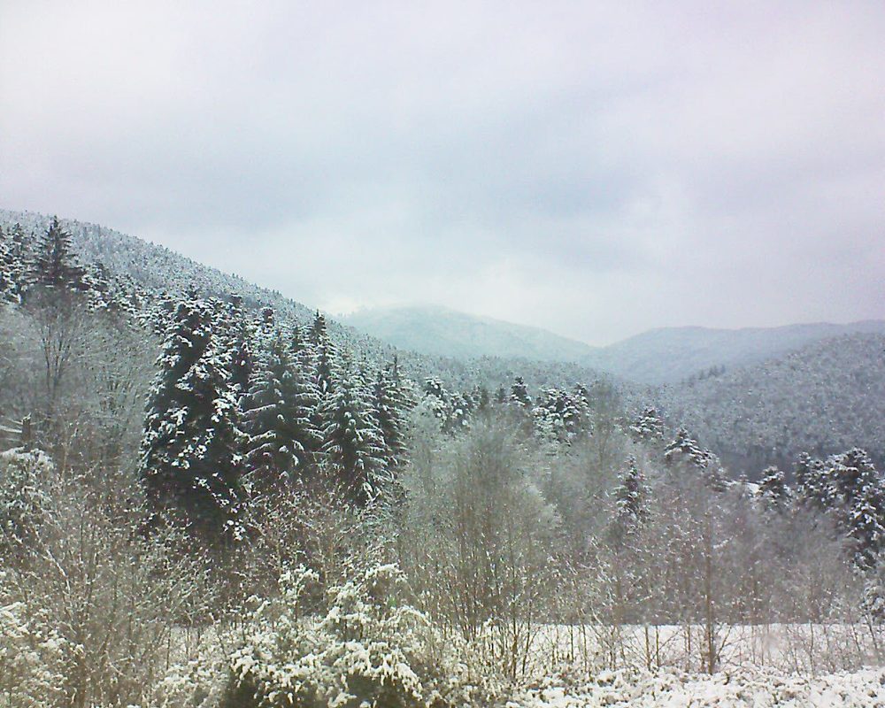 Le petit ballon vu depuis le Domaine Langmatt à Murbach le 20.02.2018 à 16:15 Le petit ballon (Alsace, Vosges) le 20.02.2018 à 16:15