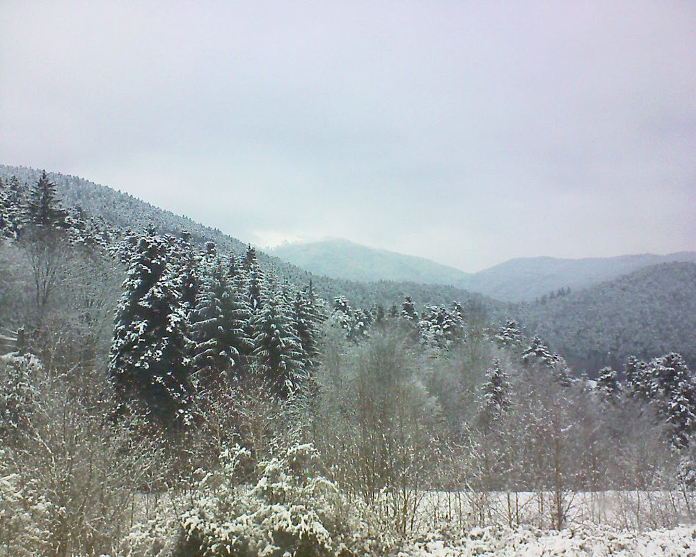 Le petit ballon vu depuis le Domaine Langmatt à Murbach le 20.02.2018 à 16:30 Le petit ballon (Alsace, Vosges) le 20.02.2018 à 16:30