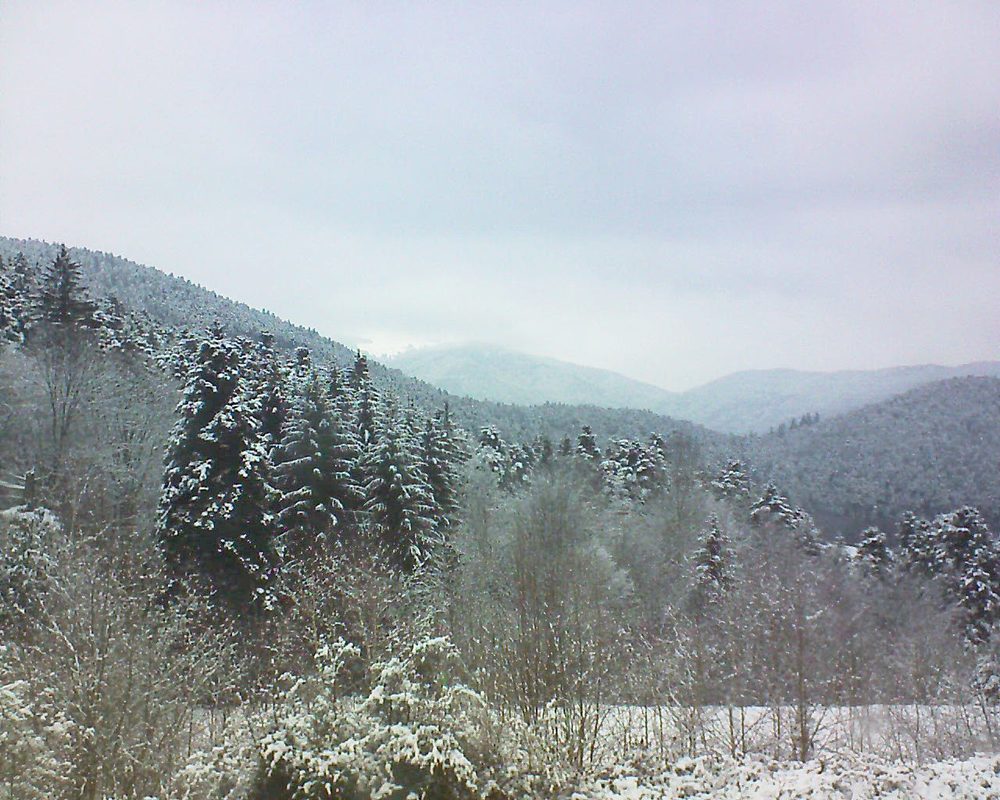 Le petit ballon vu depuis le Domaine Langmatt à Murbach le 20.02.2018 à 16:45 Le petit ballon (Alsace, Vosges) le 20.02.2018 à 16:45