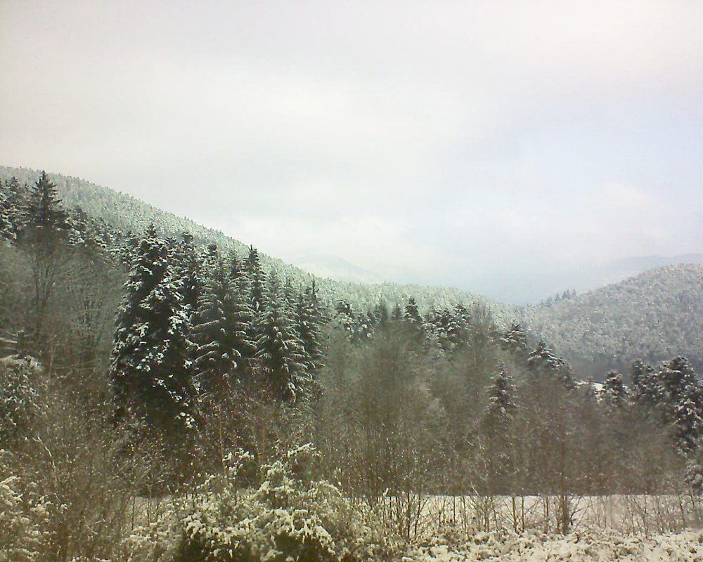 Le petit ballon vu depuis le Domaine Langmatt à Murbach le 21.02.2018 à 09:15 Le petit ballon (Alsace, Vosges) le 21.02.2018 à 09:15