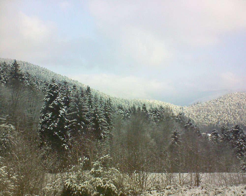 Le petit ballon vu depuis le Domaine Langmatt à Murbach le 21.02.2018 à 09:30 Le petit ballon (Alsace, Vosges) le 21.02.2018 à 09:30