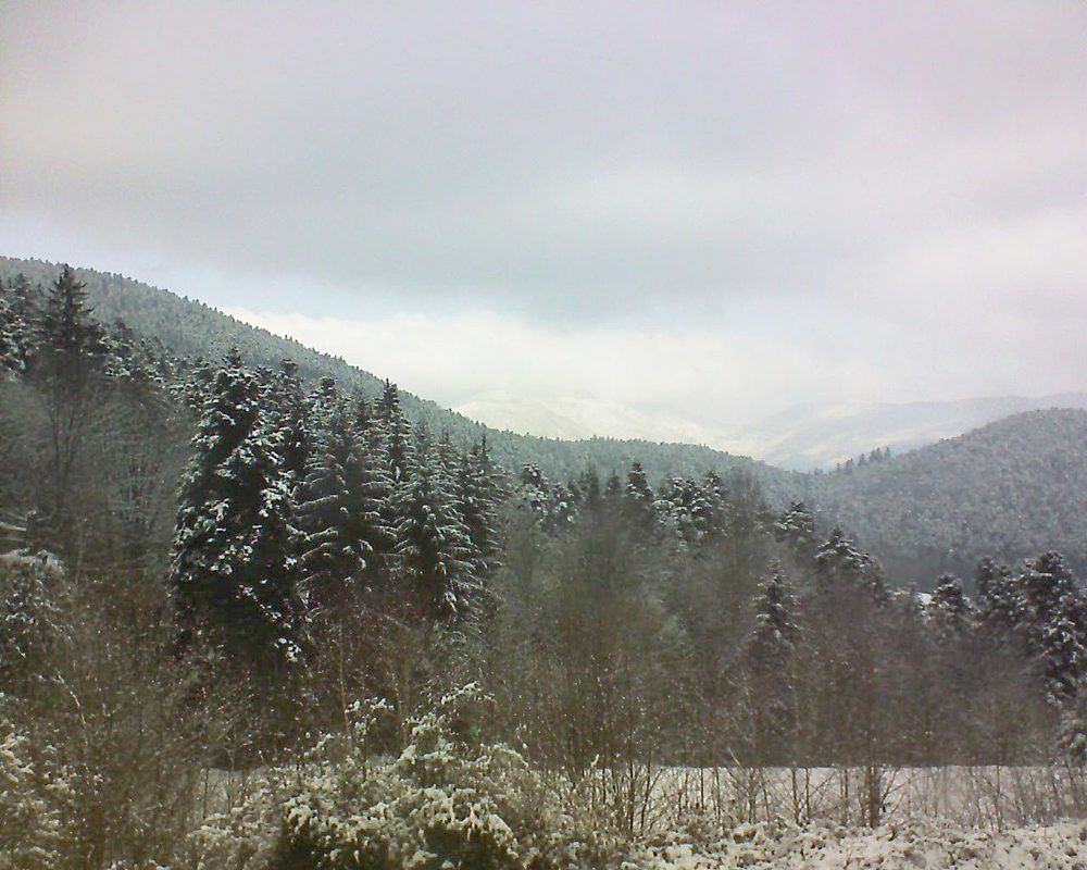 Le petit ballon vu depuis le Domaine Langmatt à Murbach le 21.02.2018 à 12:15 Le petit ballon (Alsace, Vosges) le 21.02.2018 à 12:15