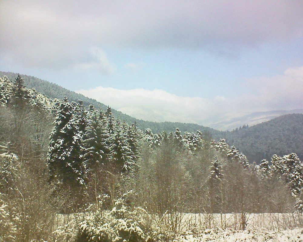 Le petit ballon vu depuis le Domaine Langmatt à Murbach le 21.02.2018 à 12:30 Le petit ballon (Alsace, Vosges) le 21.02.2018 à 12:30
