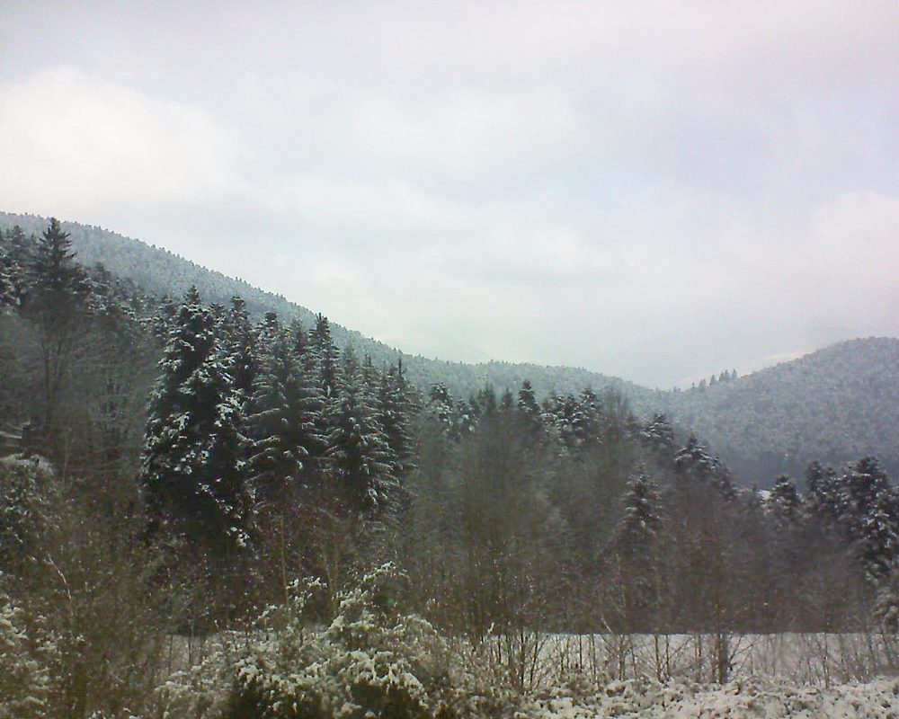 Le petit ballon vu depuis le Domaine Langmatt à Murbach le 21.02.2018 à 14:15 Le petit ballon (Alsace, Vosges) le 21.02.2018 à 14:15