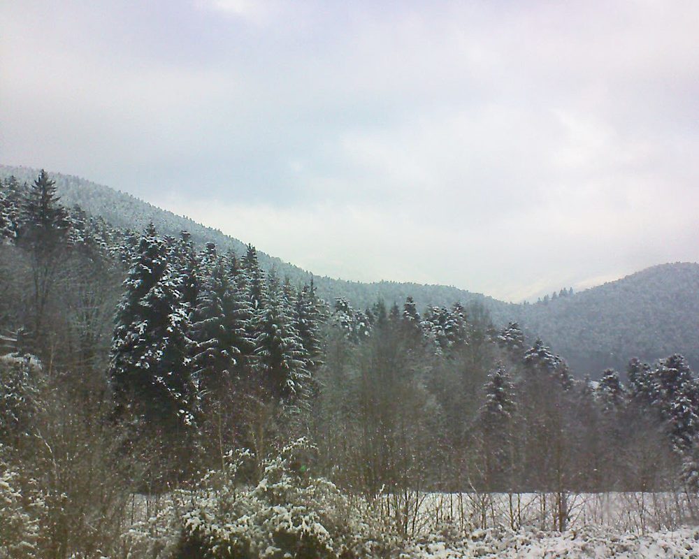 Le petit ballon vu depuis le Domaine Langmatt à Murbach le 21.02.2018 à 14:45 Le petit ballon (Alsace, Vosges) le 21.02.2018 à 14:45