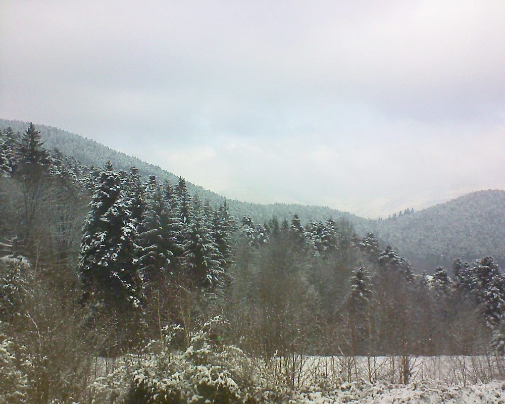 Le petit ballon vu depuis le Domaine Langmatt à Murbach le 21.02.2018 à 15:00 Le petit ballon (Alsace, Vosges) le 21.02.2018 à 15:00