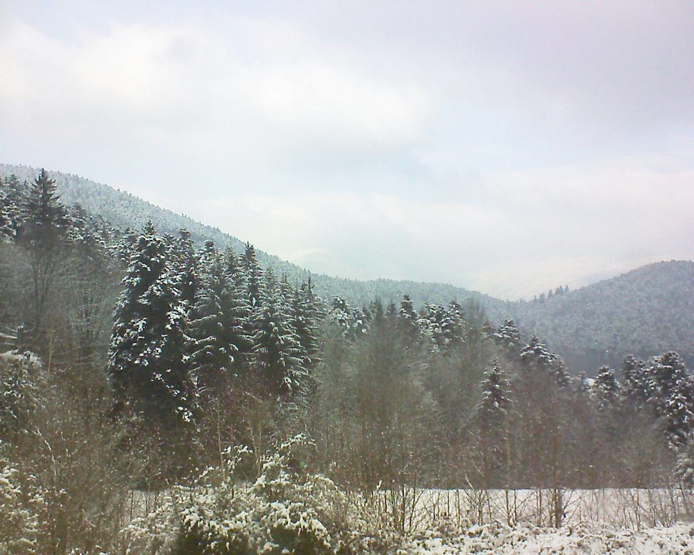 Le petit ballon vu depuis le Domaine Langmatt à Murbach le 21.02.2018 à 15:15 Le petit ballon (Alsace, Vosges) le 21.02.2018 à 15:15