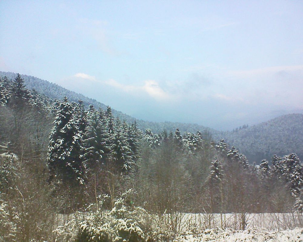 Le petit ballon vu depuis le Domaine Langmatt à Murbach le 21.02.2018 à 16:30 Le petit ballon (Alsace, Vosges) le 21.02.2018 à 16:30