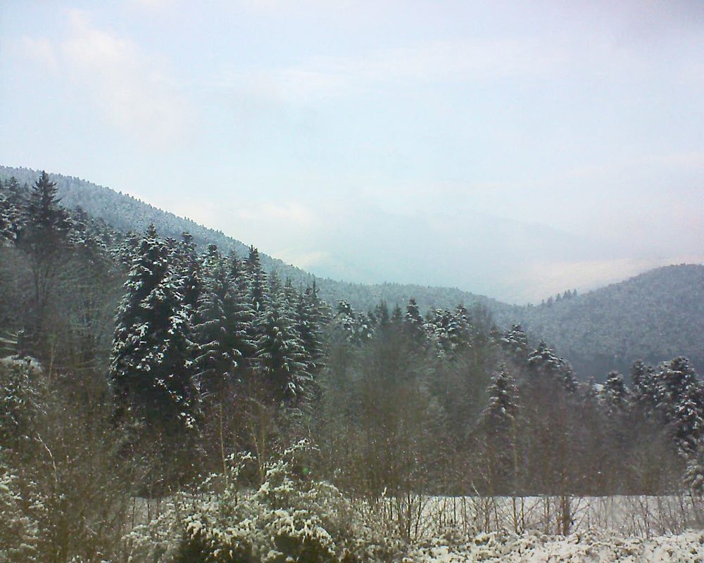 Le petit ballon vu depuis le Domaine Langmatt à Murbach le 21.02.2018 à 16:45 Le petit ballon (Alsace, Vosges) le 21.02.2018 à 16:45
