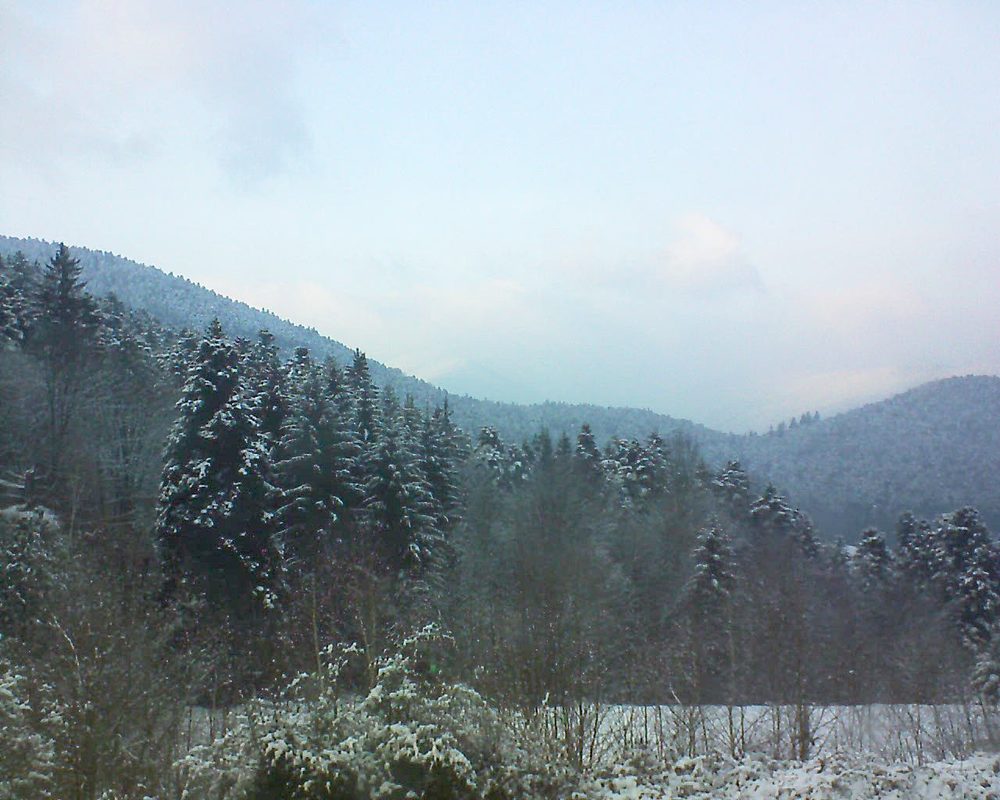 Le petit ballon vu depuis le Domaine Langmatt à Murbach le 21.02.2018 à 17:15 Le petit ballon (Alsace, Vosges) le 21.02.2018 à 17:15